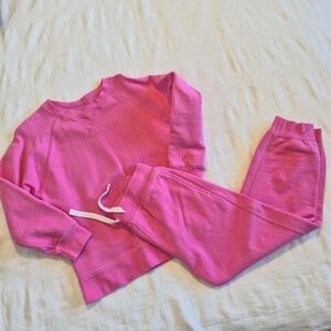 Hanna Andersson girls size 120 or 6-7 french terry sweatshirt and joggers VGUC